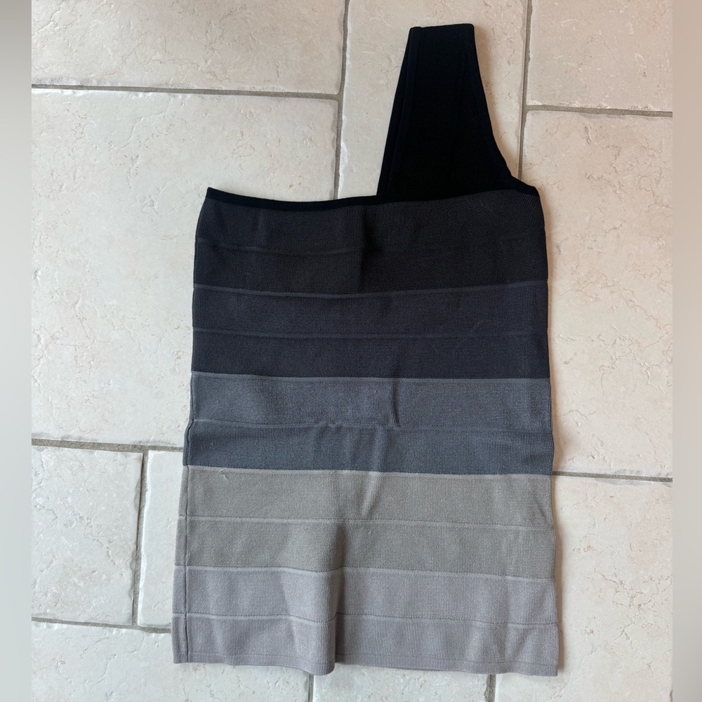 Armani Exchange Black and Gray Knit Top
